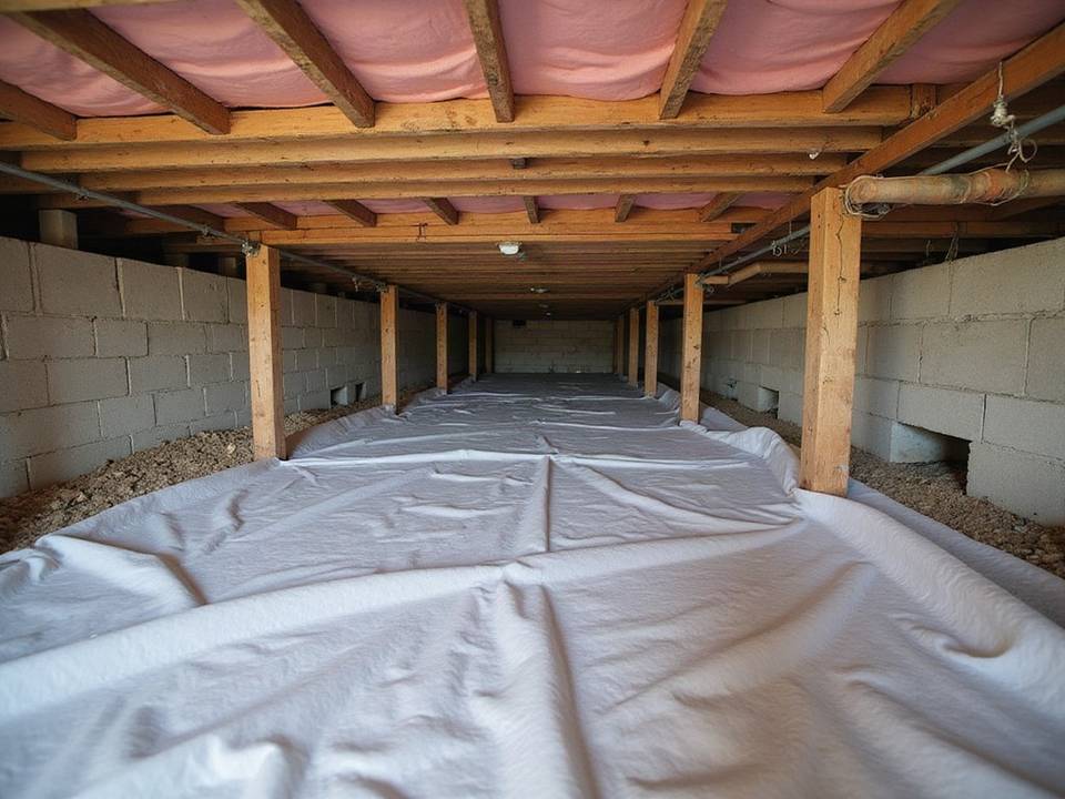 Crawl space under a pier and beam house in Longview